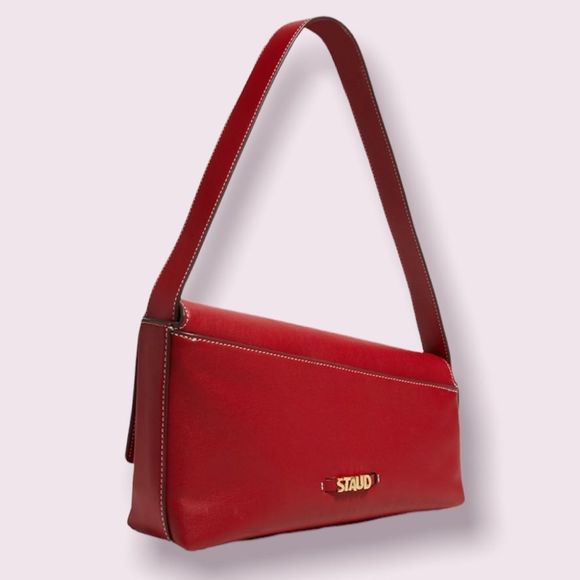 STAUD | Acute Flap Leather Shoulder Scarlet - Picture 4 of 8